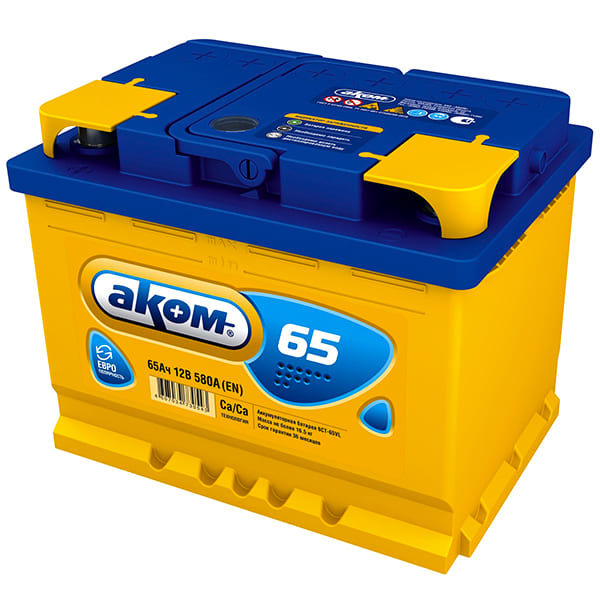 АКБ-6СТ-65 (600A) п/п АКОМ г.Жигулёвск 242х175х190 (обслуж)